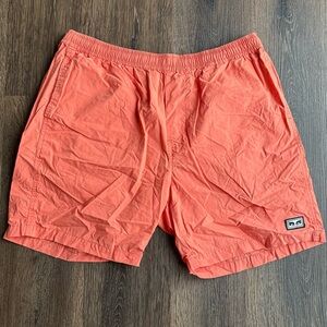 Obey Bright Orange Swim Trunks